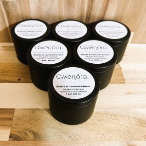 Bougie à massage Ɑʍēղŏɾɑ. Ŏ ouiii ! – Érable & Caramel-Choco